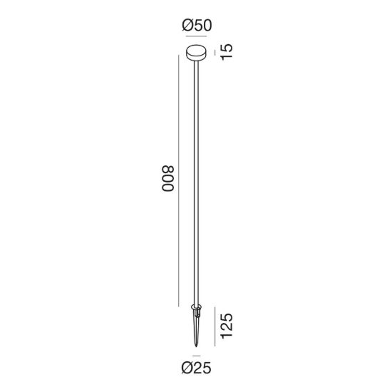 Gea luce ges2420 lampione da giardino paletto a disco marrone scuro led 1,5w 3000k ip65