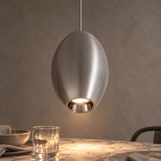 Gea luce gso150 lampada a sospensione per camera da letto moderna oliva argento led 10w 3000k