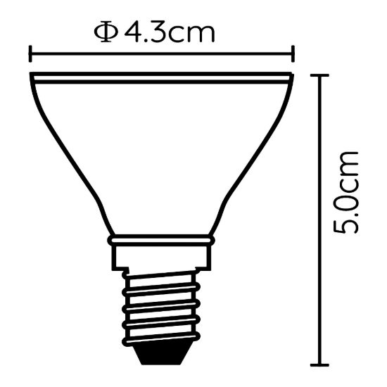 Lampadina e14 led 5w 2700k a riflettore fascio 120° nera dimmerabile con interruttore