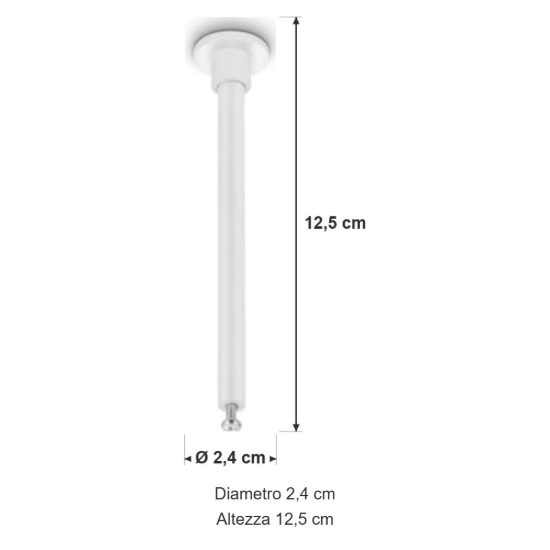 Kit 2 sospensioni a soffitto per binario bifase 12,5cm bianco