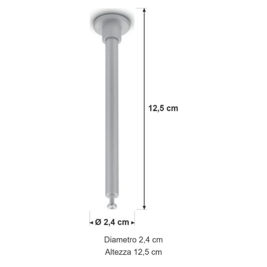 Kit 2 sospensioni a soffitto per binario bifase 12,5cm titanio