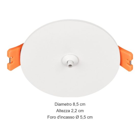 Rosone da incasso per lampadario a sospensione bianco sabbiato