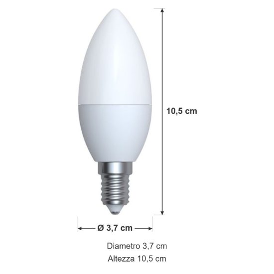 Lampadina e14 led 5w a oliva 3000k bianca dimmerabile confezione 10 pezzi