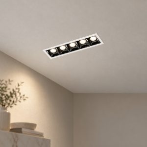 Gea luce gfa1120 faretto da incasso per cartongesso led 10w 3000k lineare bianco e nero