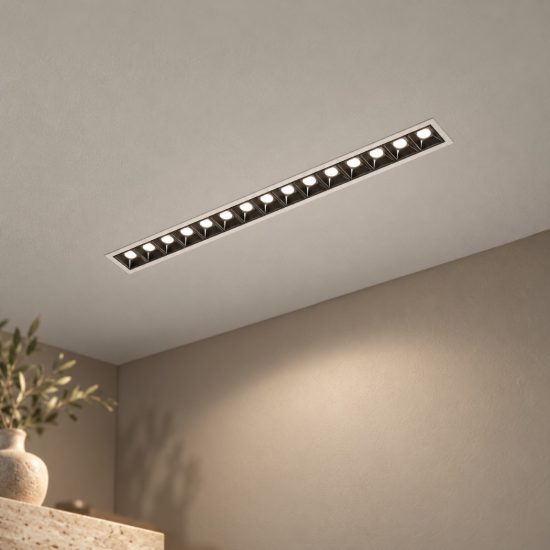 Gea luce gfa1130 faretto da incasso per cartongesso per cucina led 20w 3000k lineare bianco e nero