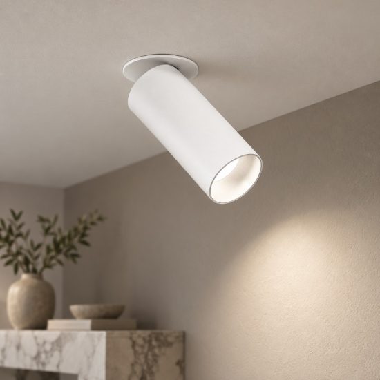 Gea luce gfa1480 faretto da incasso per cartongesso per cucina led 12w 2700k cilindrico bianco