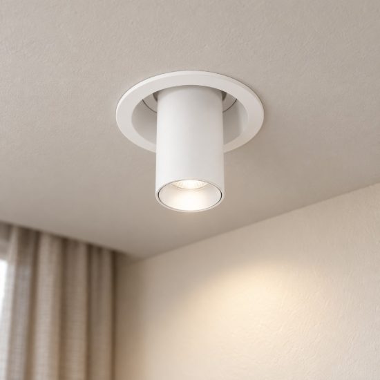 Gea luce gfa1690 faretto piccolo da incasso per cartongesso led 8w 3000k cilindrico bianco