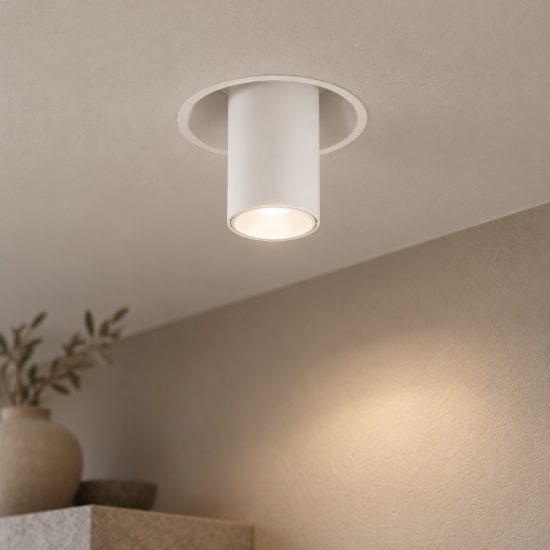 Gea luce gfa1692 faretto piccolo da incasso per cartongesso led 8w 3000k cilindrico bianco
