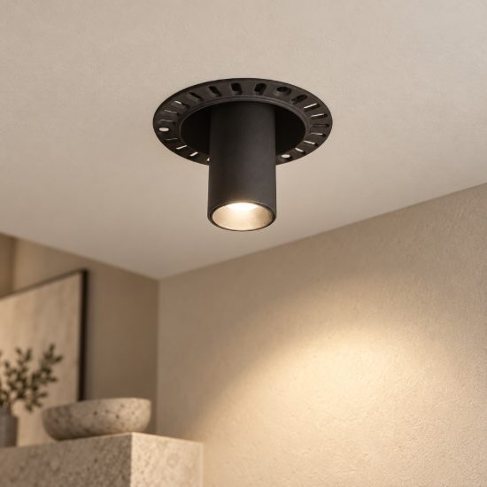 Gea luce gfa1692 faretto piccolo da incasso per cartongesso led 8w 3000k cilindrico nero