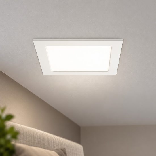 Gea luce gfa753 faretto da incasso per cartongesso per cucina led 6w 4000k moderno quadrato bianco