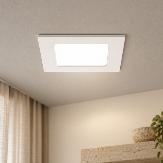 Gea luce gfa753 faretto da incasso per cartongesso per cucina led 18w 3000k moderno quadrato bianco