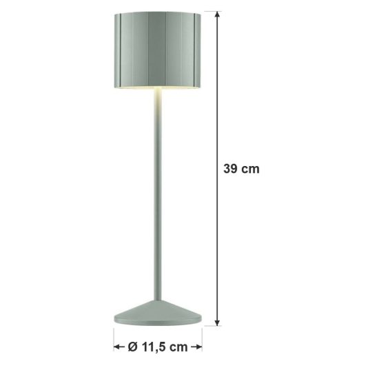 Lampada da tavolo ricaricabile da esterno led 3w cct 2300k 4000k ip44 moderna verde