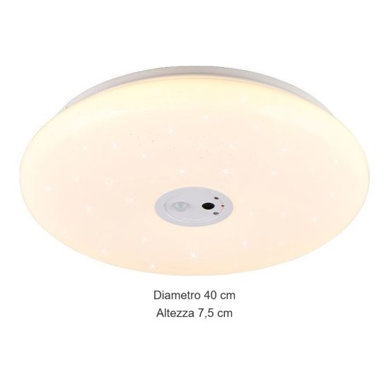 Plafoniera led 20w cct 3000k 6000k smart tuya con videocamera bianca effetto cielo stellato