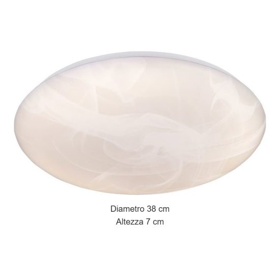 Plafoniera led 23w 4000k moderna rotonda con diffusore effetto alabastro