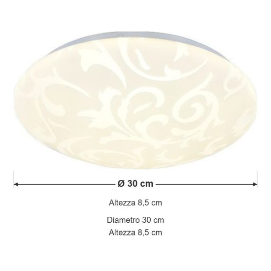 Plafoniera led 16w 4000k moderna rotonda con diffusore effetto giglio