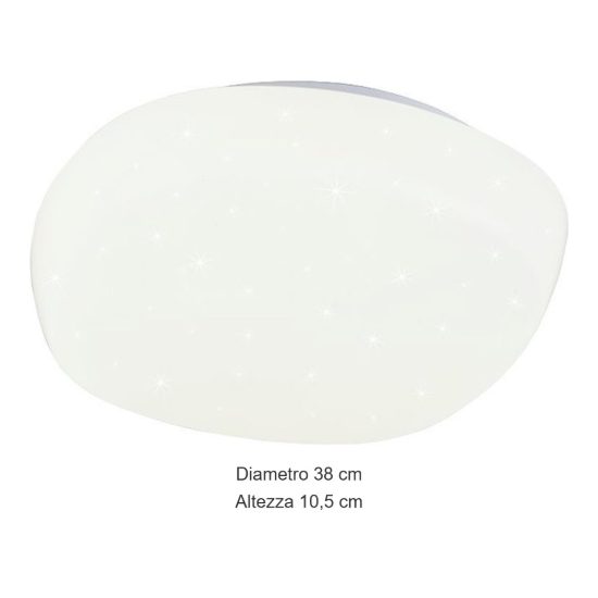 Plafoniera led 24w 4000k moderna bianca a forma di sasso effetto cielo stellato