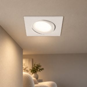 Gea luce gfa050 faretto da incasso per cartongesso per cucina orientabile quadrato bianco