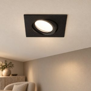 Gea luce gfa050 faretto da incasso per cartongesso per cucina orientabile quadrato nero