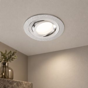 Gea luce gfa090 faretto da incasso per cartongesso per cucina rotondo alluminio spazzolato