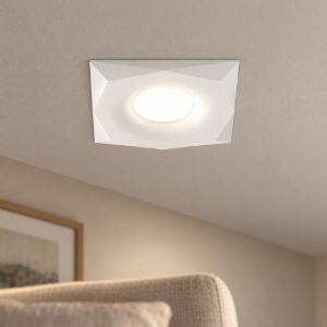 Gea luce gfa1180 faretto da incasso per cartongesso per cucina moderno quadrato bianco