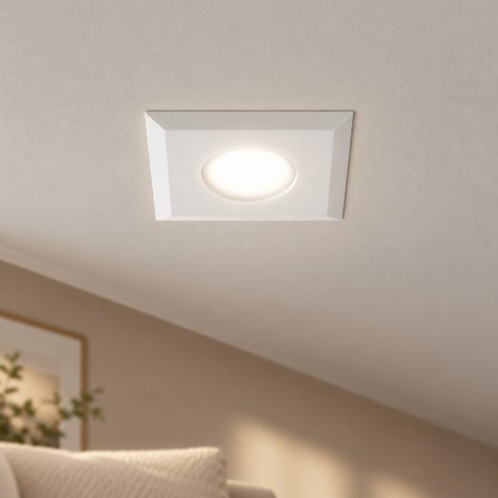 Gea luce gfa1190 faretto da incasso per cartongesso per cucina moderno quadrato bianco