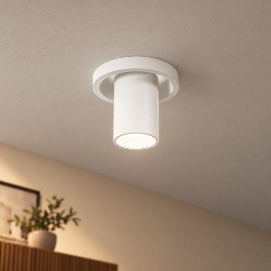Gea luce gfa1380 faretto da incasso per cartongesso per cucina cilindrico bianco satinato