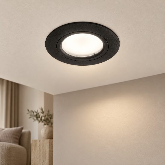 Gea luce gfa310 faretto da incasso per cartongesso per cucina moderno rotondo nero