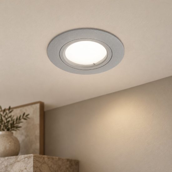 Gea luce gfa310 faretto da incasso per cartongesso per cucina moderno rotondo grigio