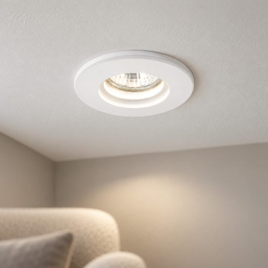 Gea luce bianca faretto piccolo da incasso per cartongesso per cucina rotondo in gesso bianco