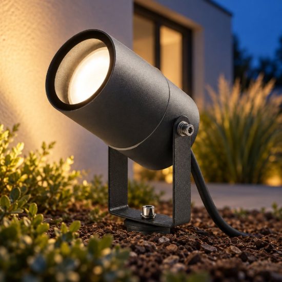 Gea luce ges1130 proiettore da esterno con picchetto a cilindro orientabile grigio antracite ip65