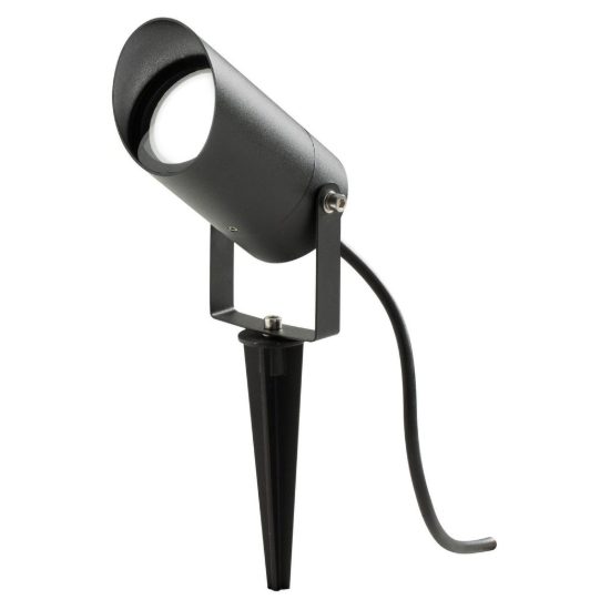 Gea luce ges1140 proiettore da esterno con picchetto a cilindro con visiera grigio antracite ip65