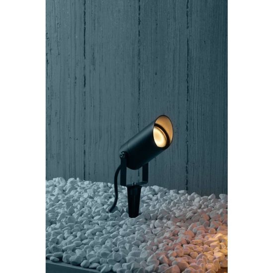Gea luce ges1140 proiettore da esterno con picchetto a cilindro con visiera grigio antracite ip65