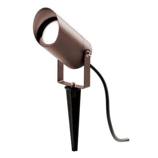 Gea luce ges1140 proiettore da esterno con picchetto a cilindro con visiera marrone ip65