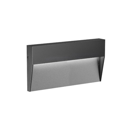 Gea luce ges1170 segnapasso da esterno a parete rettangolare grigio antracite led 6w 3000k ip65