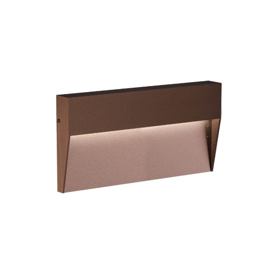 Gea luce ges1170 segnapasso da esterno a parete rettangolare marrone led 6w 4000k ip65