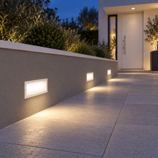 Gea luce ges1190 segnapasso da esterno da incasso rettangolare bianco led 13w 3000k ip65