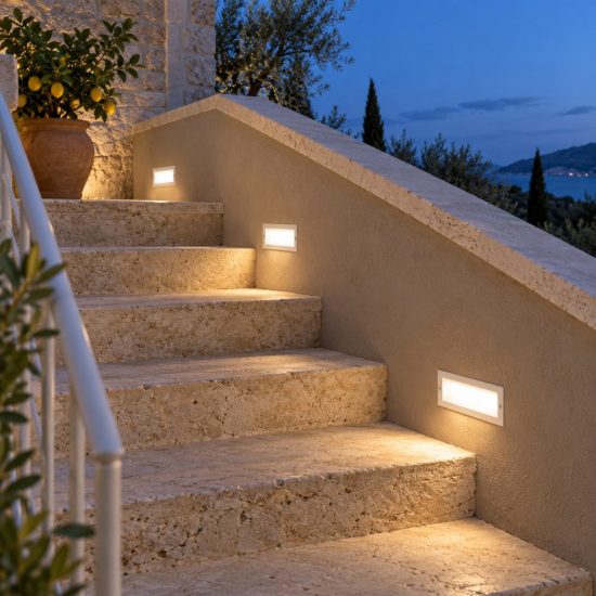 Gea luce ges1190 segnapasso da esterno da incasso rettangolare bianco led 13w 4000k ip65