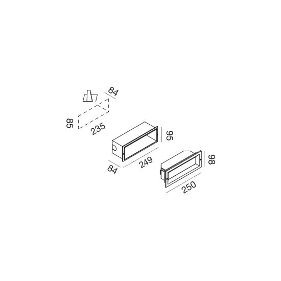 Gea luce ges1190 segnapasso da esterno da incasso rettangolare bianco led 13w 4000k ip65