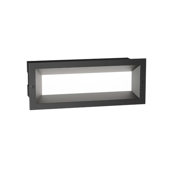 Gea luce ges1190 segnapasso da esterno da incasso rettangolare grigio antracite led 13w 3000k ip65