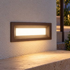 Gea luce ges1190 segnapasso da esterno da incasso rettangolare marrone led 13w 3000k ip65
