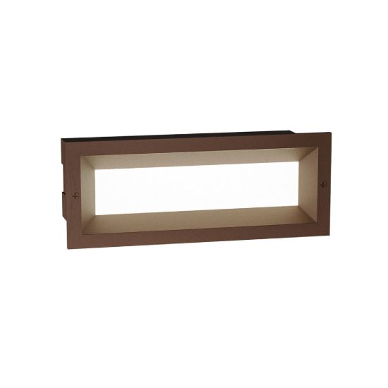 Gea luce ges1190 segnapasso da esterno da incasso rettangolare marrone led 13w 4000k ip65