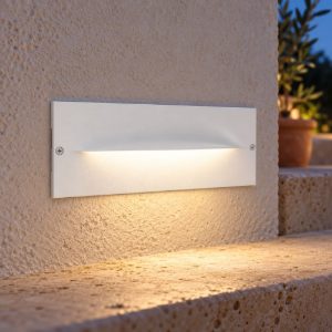 Gea luce ges2000 segnapasso da esterno da incasso rettangolare bianco led 13w 4000k ip65