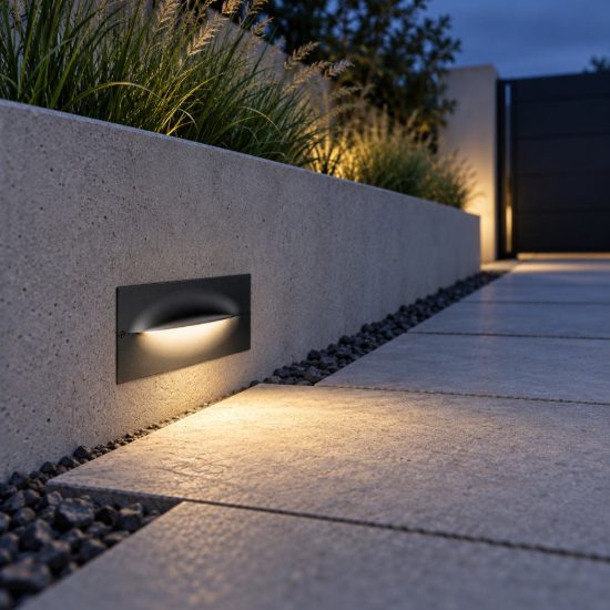 Gea luce ges2000 segnapasso da esterno da incasso rettangolare grigio antracite led 13w 4000k ip65