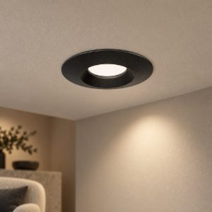 Gea luce ges2060c faretto da incasso per cartongesso led 2,1w 3000k rotondo nero satinato