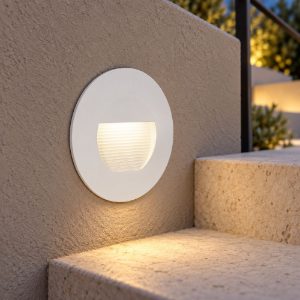 Gea luce ges2110 segnapasso da esterno da incasso rotondo bianco led 3w 3000k ip65