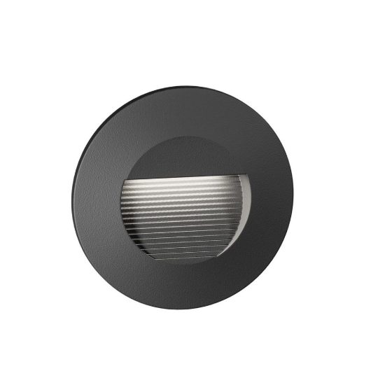 Gea luce ges2110 segnapasso da esterno da incasso rotondo grigio antracite led 3w 4000k ip65