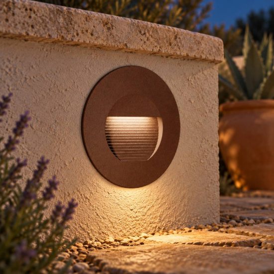 Gea luce ges2110 segnapasso da esterno da incasso rotondo marrone led 3w 4000k ip65