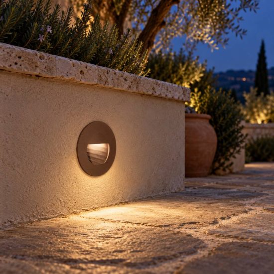 Gea luce ges2110 segnapasso da esterno da incasso rotondo marrone led 3w 4000k ip65