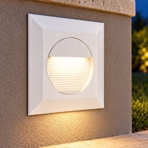 Gea luce ges2110 segnapasso da esterno da incasso quadrato bianco led 3w 4000k ip65