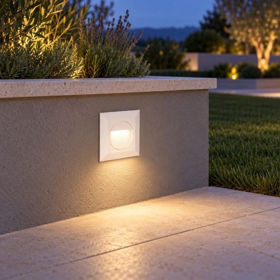 Gea luce ges2110 segnapasso da esterno da incasso quadrato bianco led 3w 4000k ip65